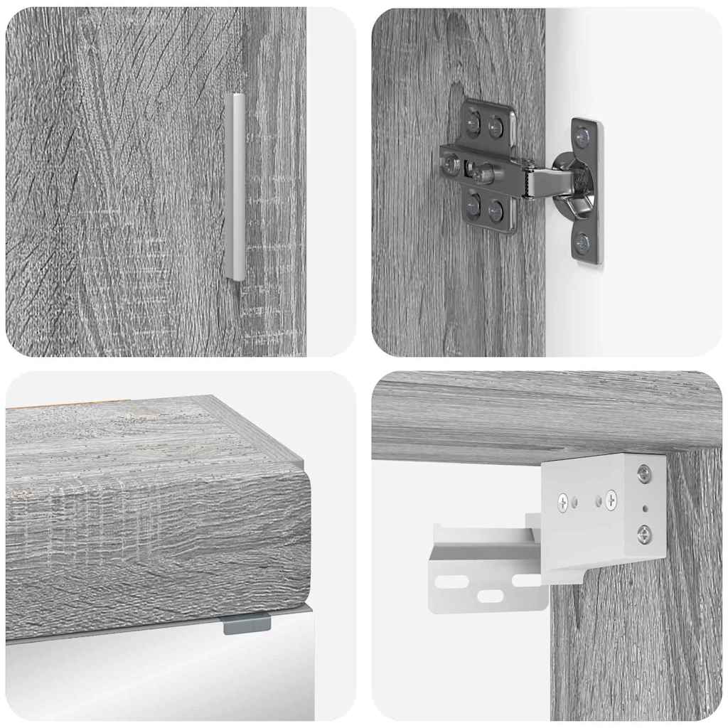 Badkamermeubelset met plank TULUM Grijs Sonoma Bewerkt hout