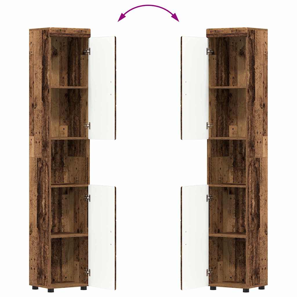 Badkamermeubelset met plank TULUM Oudhout Bewerkt hout