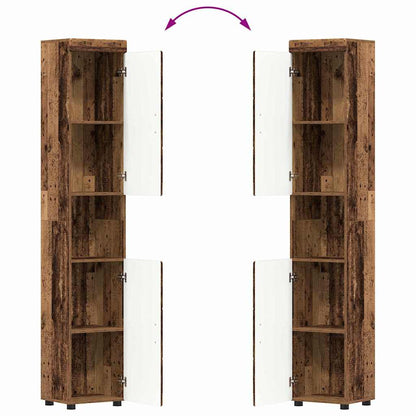 Badkamermeubelset met plank TULUM Oudhout Bewerkt hout