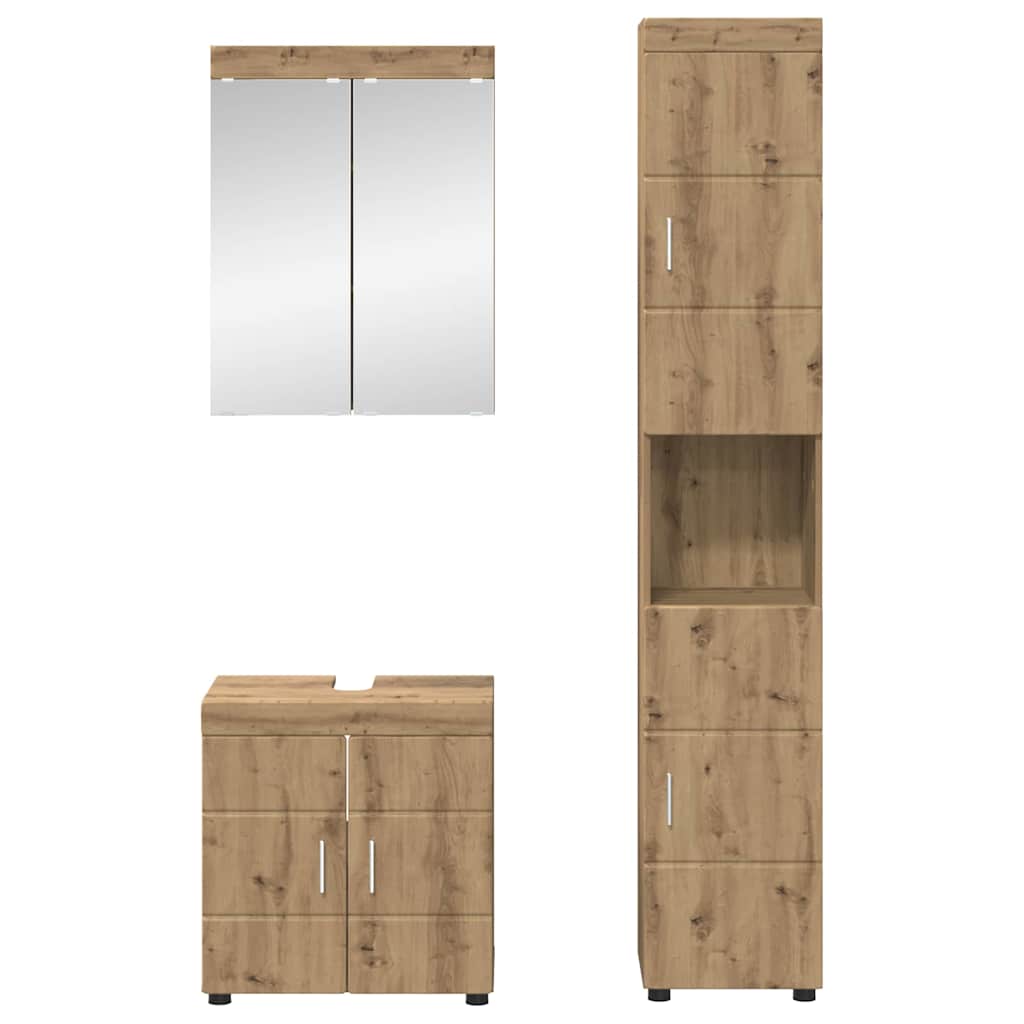 Badkamermeubelset TULUM 3 pcs Artisan Eiken 60 x 34 x 63 cm