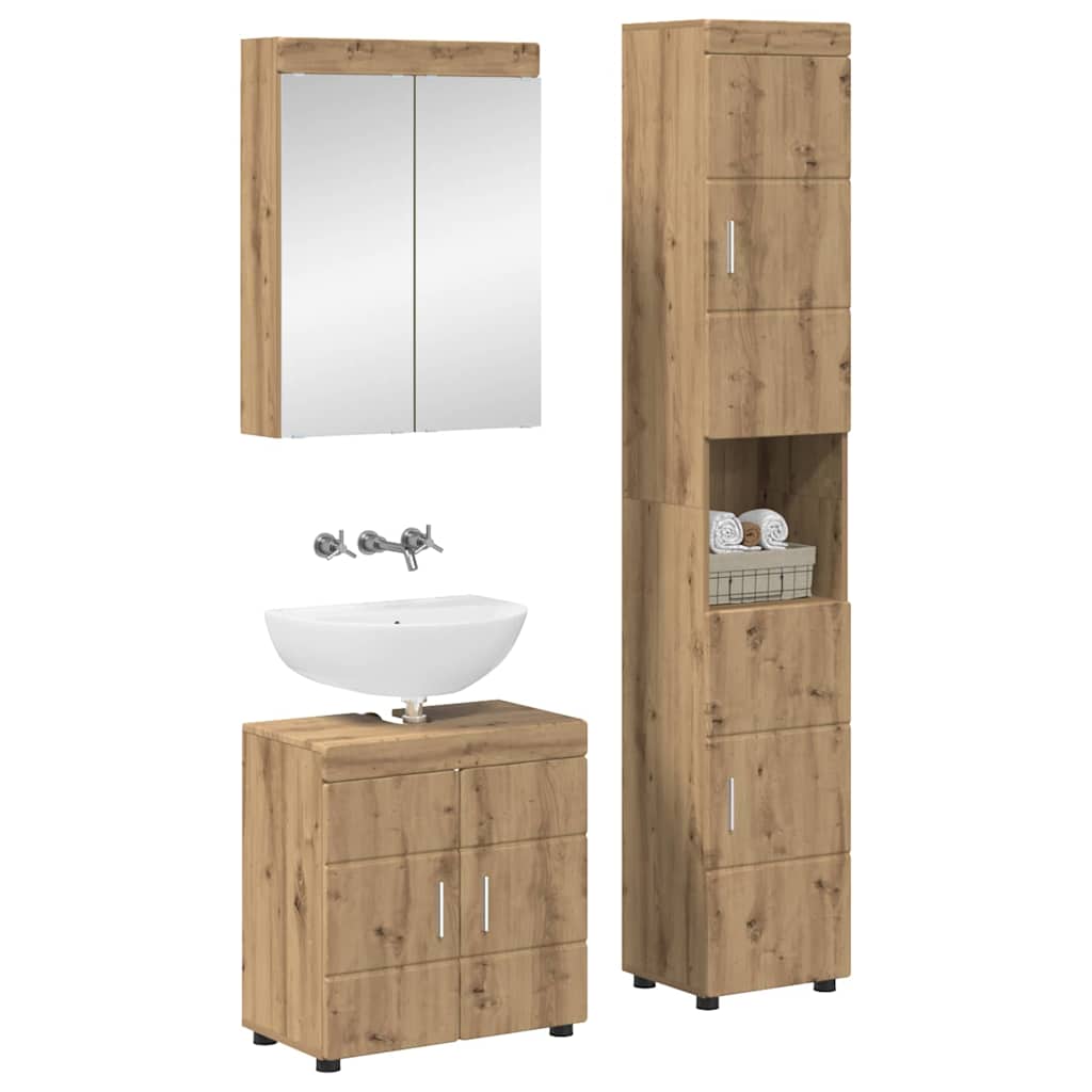 Badkamermeubelset TULUM 3 pcs Artisan Eiken 60 x 34 x 63 cm