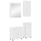 Bathroom furniture set with drawer with shelf TULUM White Engineered wood