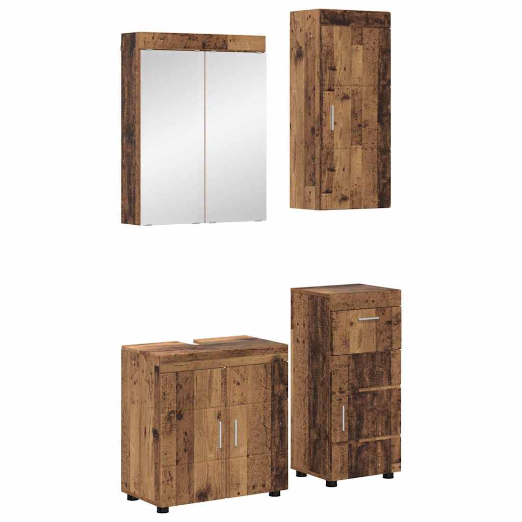 Badkamermeubelset met lade met plank TULUM Oudhout Bewerkt hout