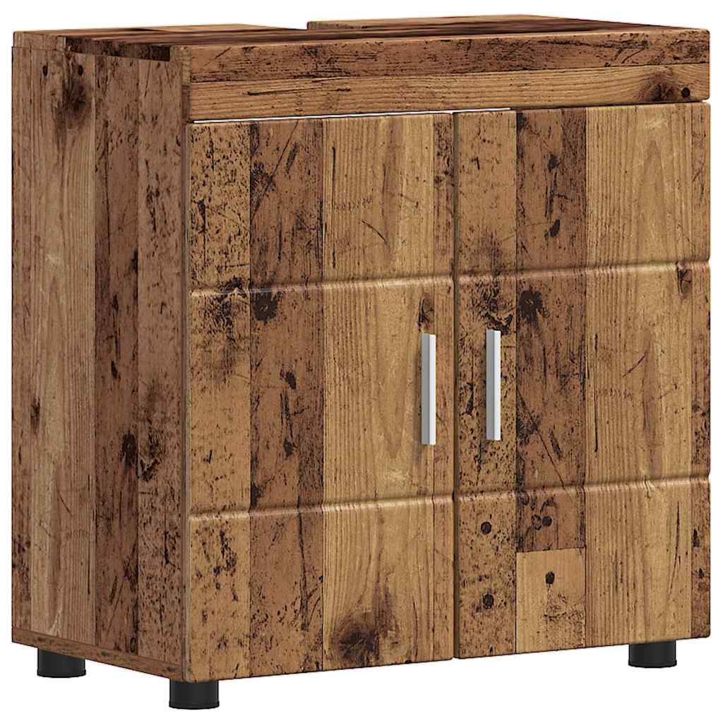 Badkamermeubelset met lade met plank TULUM Oudhout Bewerkt hout