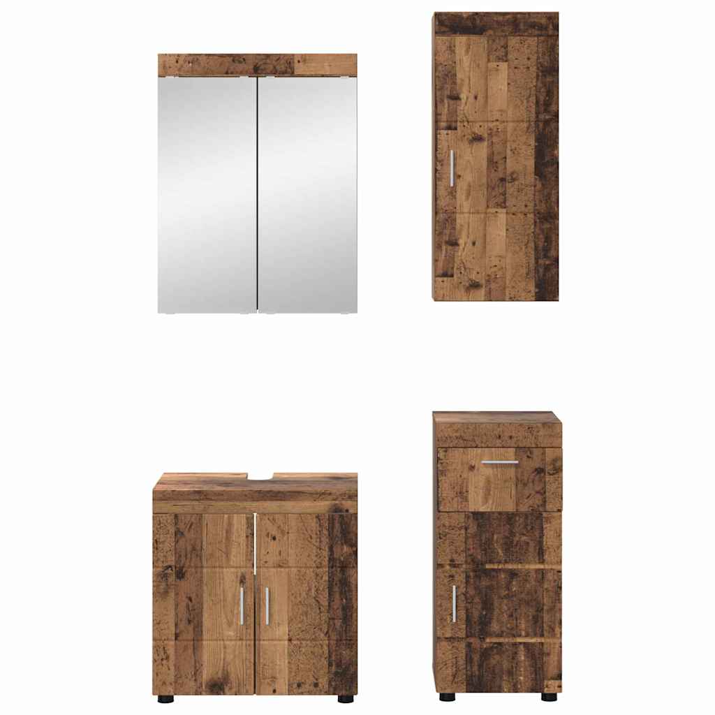 Badkamermeubelset met lade met plank TULUM Oudhout Bewerkt hout