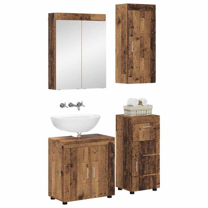 Badkamermeubelset met lade met plank TULUM Oudhout Bewerkt hout