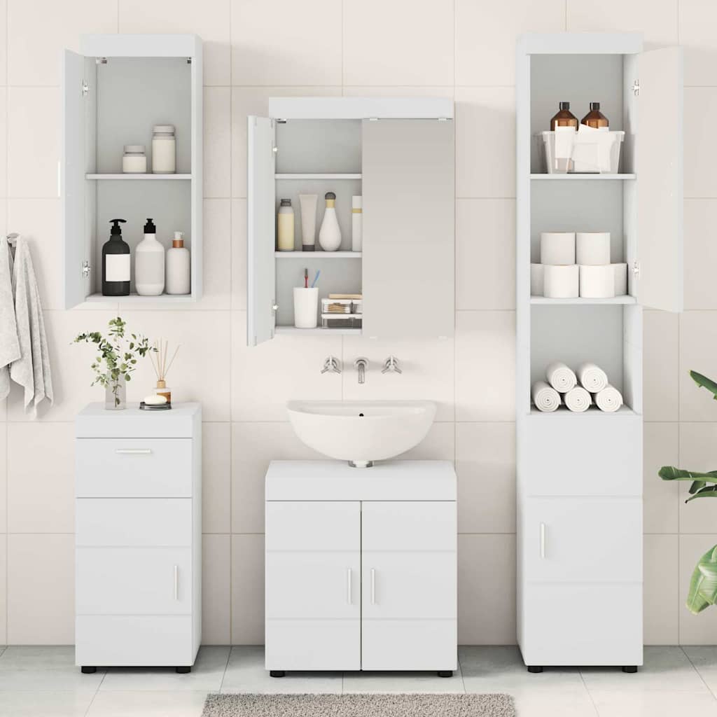 Badkamermeubelset met lade met plank TULUM Wit Bewerkt hout