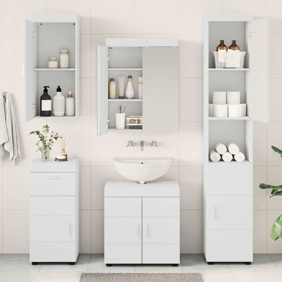 Badkamermeubelset met lade met plank TULUM Wit Bewerkt hout