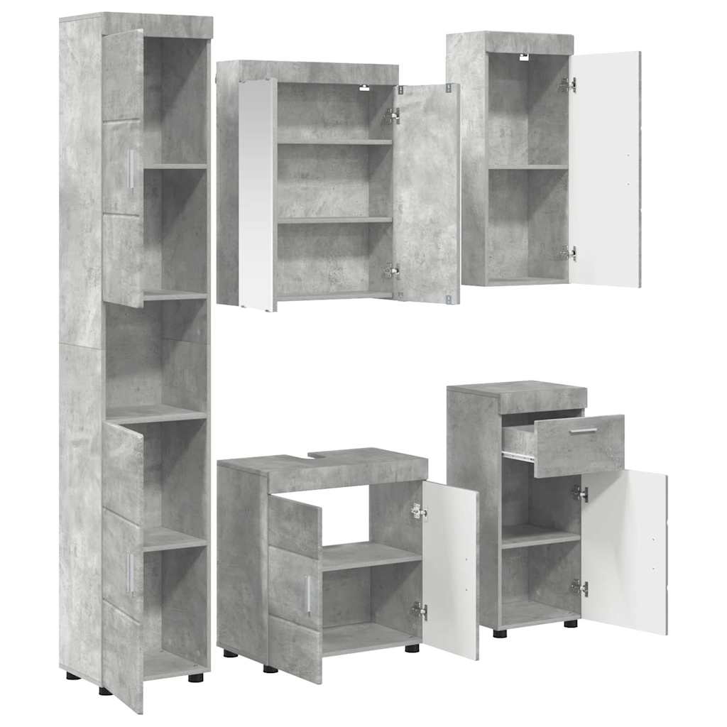 Badkamermeubelset TULUM 5 pcs Beton Grijs 60 x 34 x 63 cm