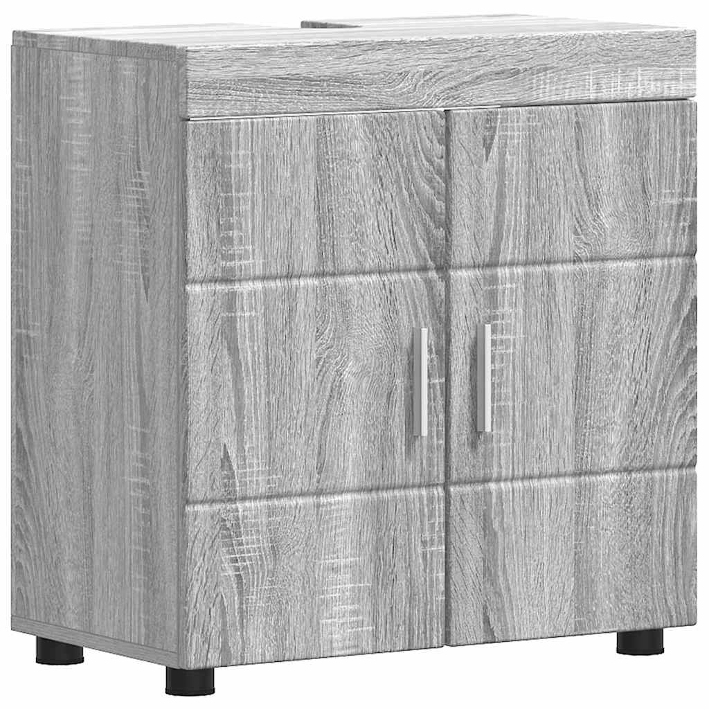 Badkamermeubelset met lade TULUM Grijs Sonoma Bewerkt hout