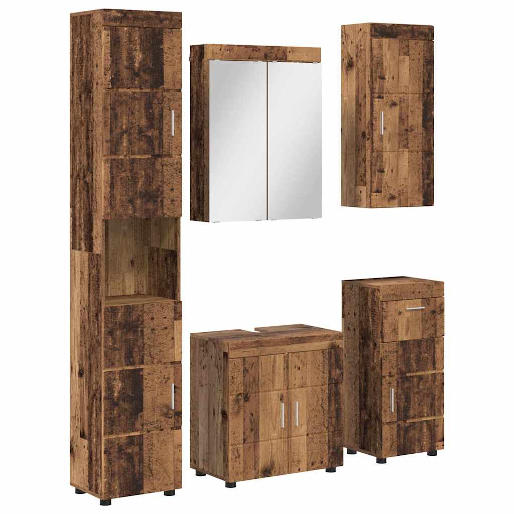 Badkamermeubelset met lade met plank TULUM Oudhout Bewerkt hout