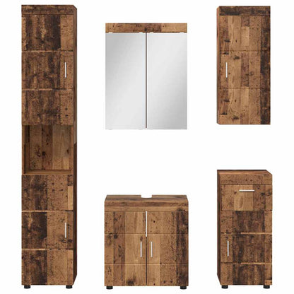 Badkamermeubelset met lade met plank TULUM Oudhout Bewerkt hout