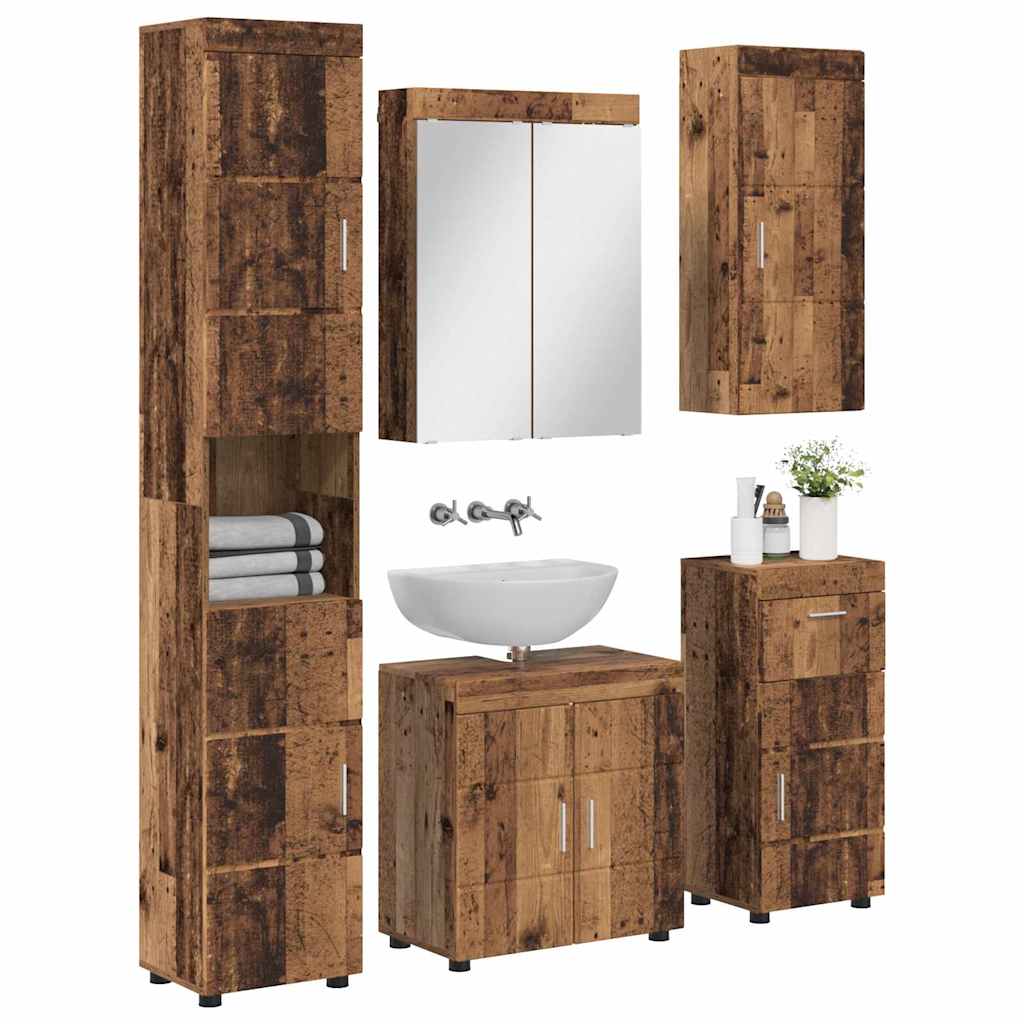 Badkamermeubelset met lade met plank TULUM Oudhout Bewerkt hout