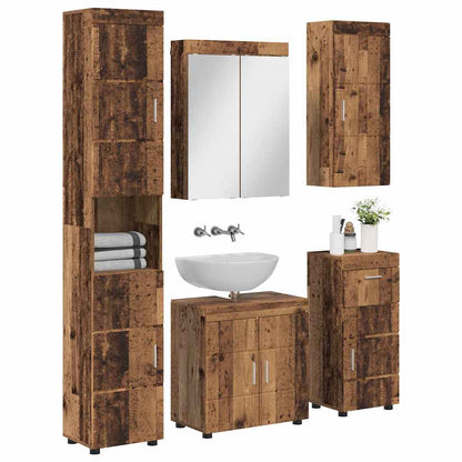 Badkamermeubelset met lade met plank TULUM Oudhout Bewerkt hout