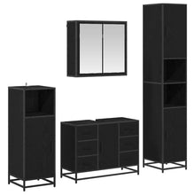 Badkamermeubelset met lade 4 pcs Zwart eiken 80 x 33 x 60 cm