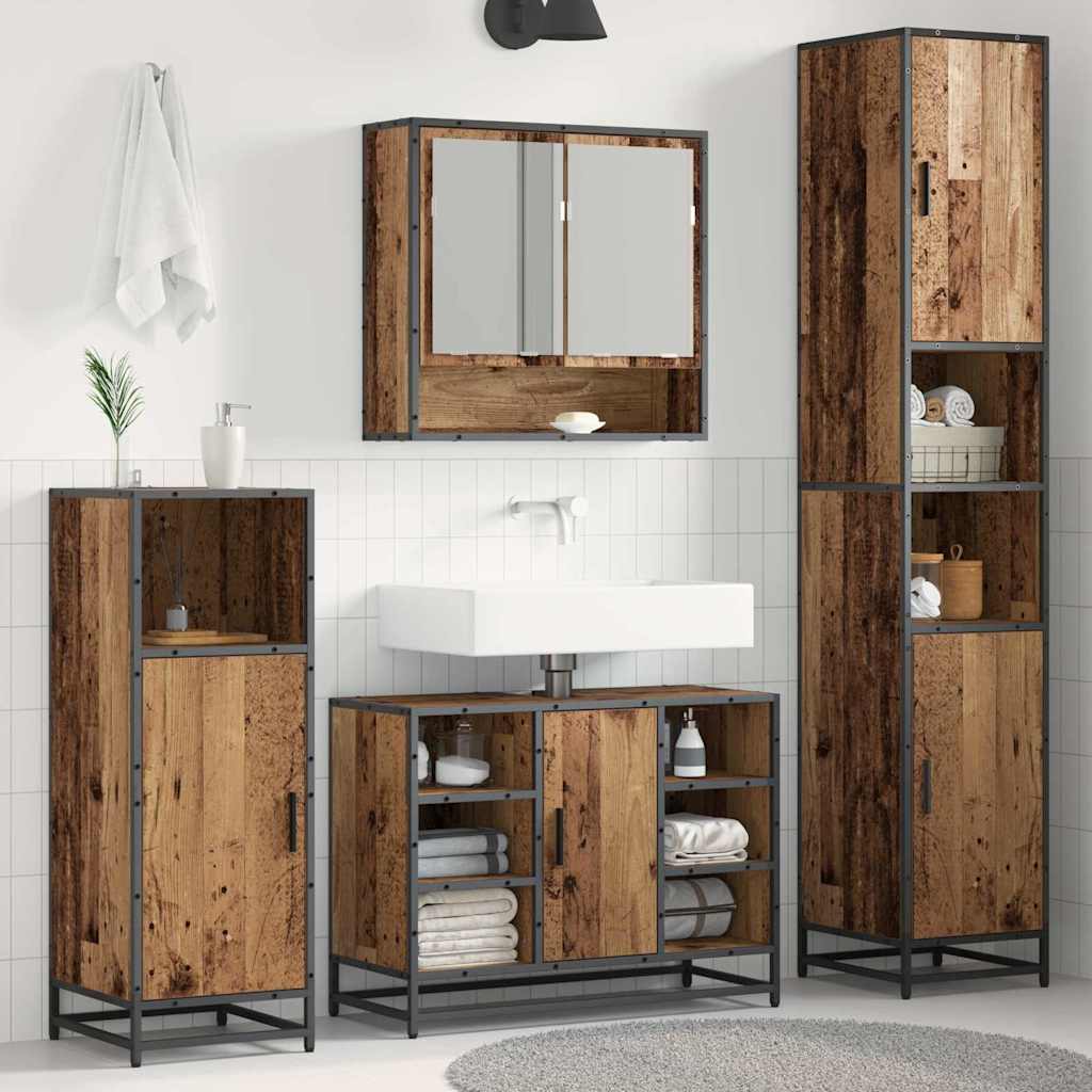 Badkamermeubelset Oud Hout 35 x 37,5 x 188,5 cm Bewerkt hout