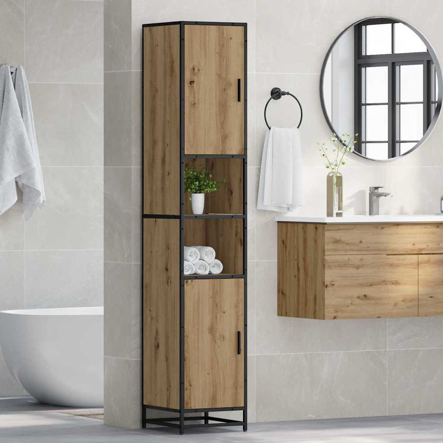 Badkamermeubelset Met Plank Artisan Eiken 35 X 37,5 X 188,5 Cm artisanaal eikenkleurig