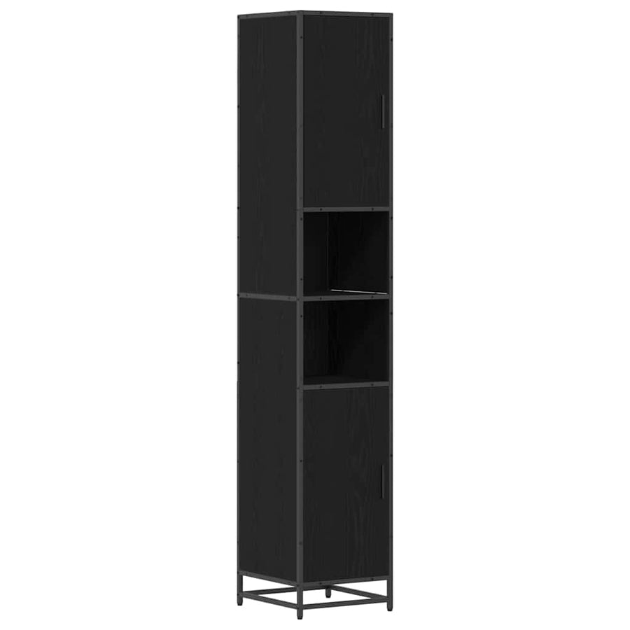 Badkamer Kast Zwart eiken 35 x 37.5 x 188.5 cm Bewerkt hout