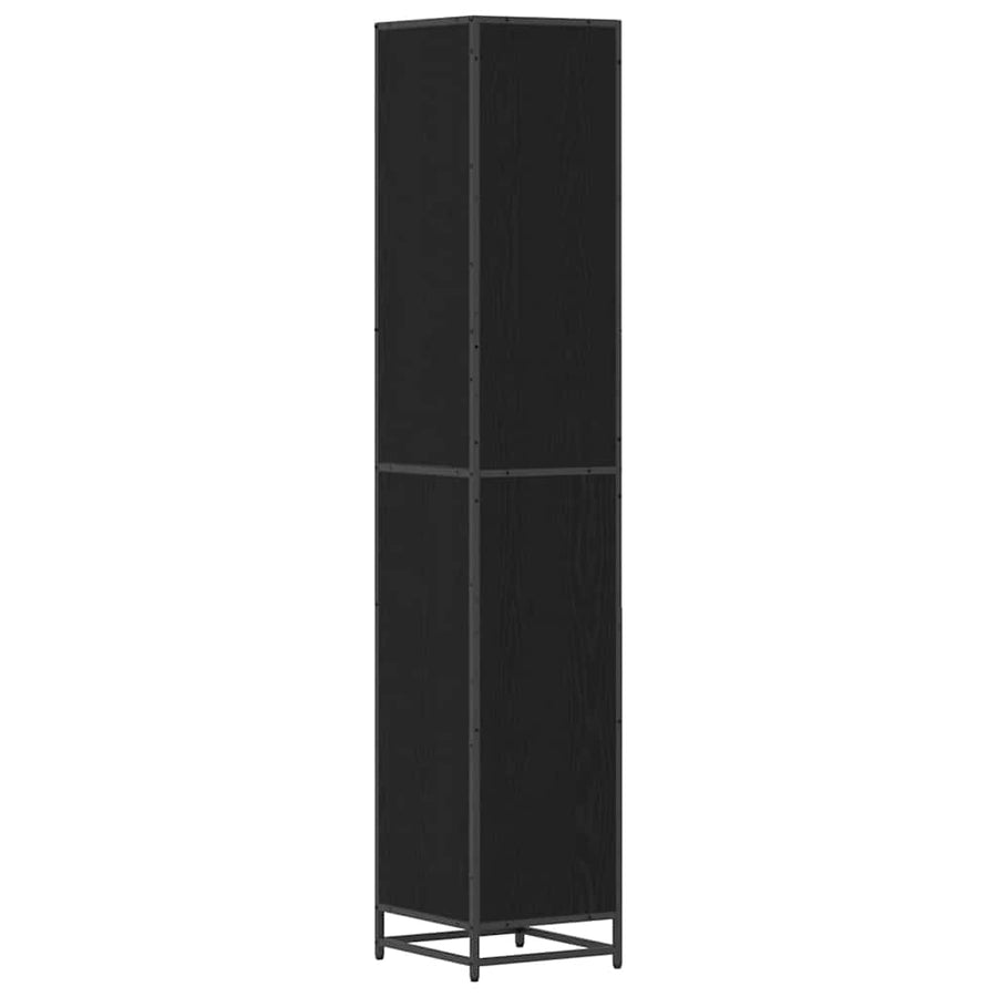 Badkamer Kast Zwart eiken 35 x 37.5 x 188.5 cm Bewerkt hout