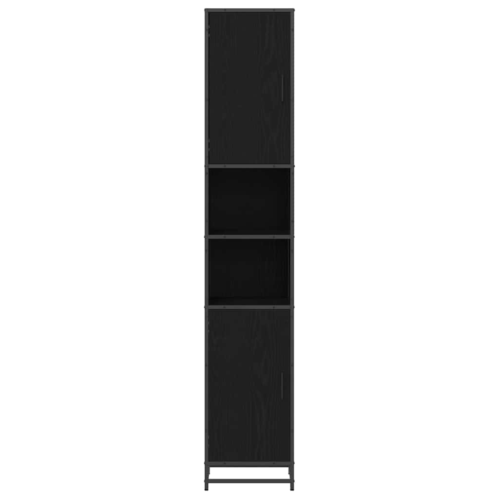Badkamer Kast Zwart eiken 35 x 37.5 x 188.5 cm Bewerkt hout