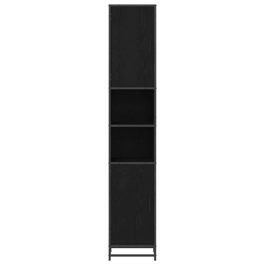 Badkamer Kast Zwart eiken 35 x 37.5 x 188.5 cm Bewerkt hout