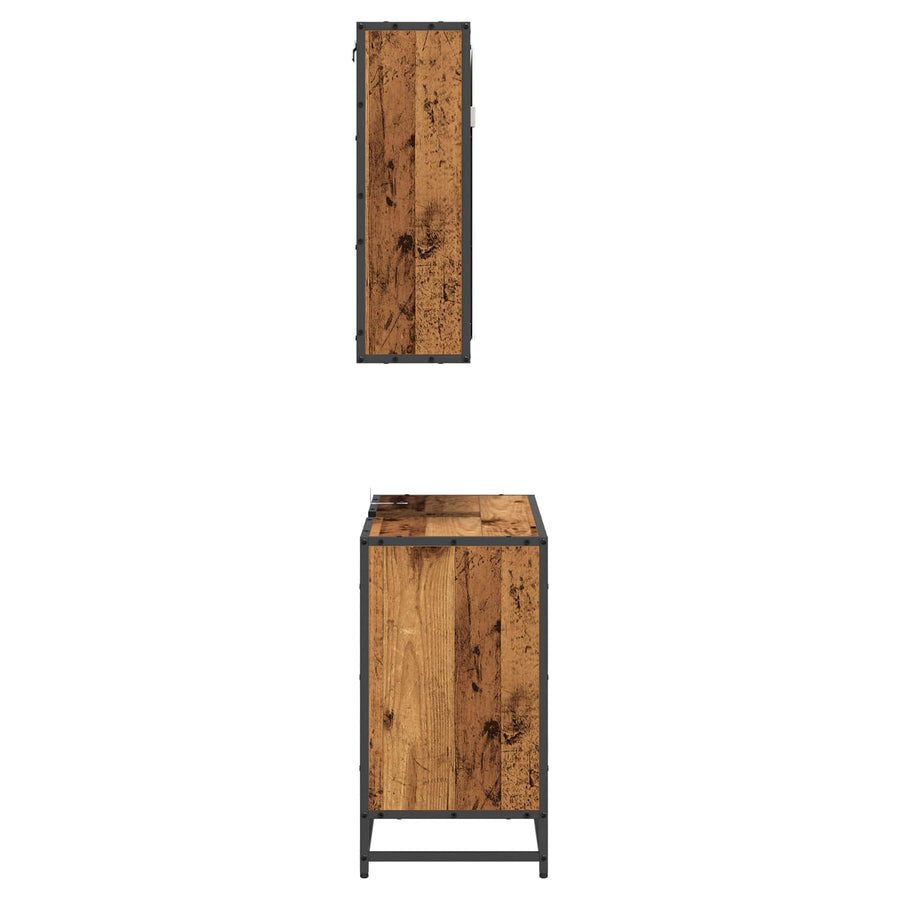 Badkamermeubelset Met Lade 2 Pcs Bewerkt Hout Oud hout