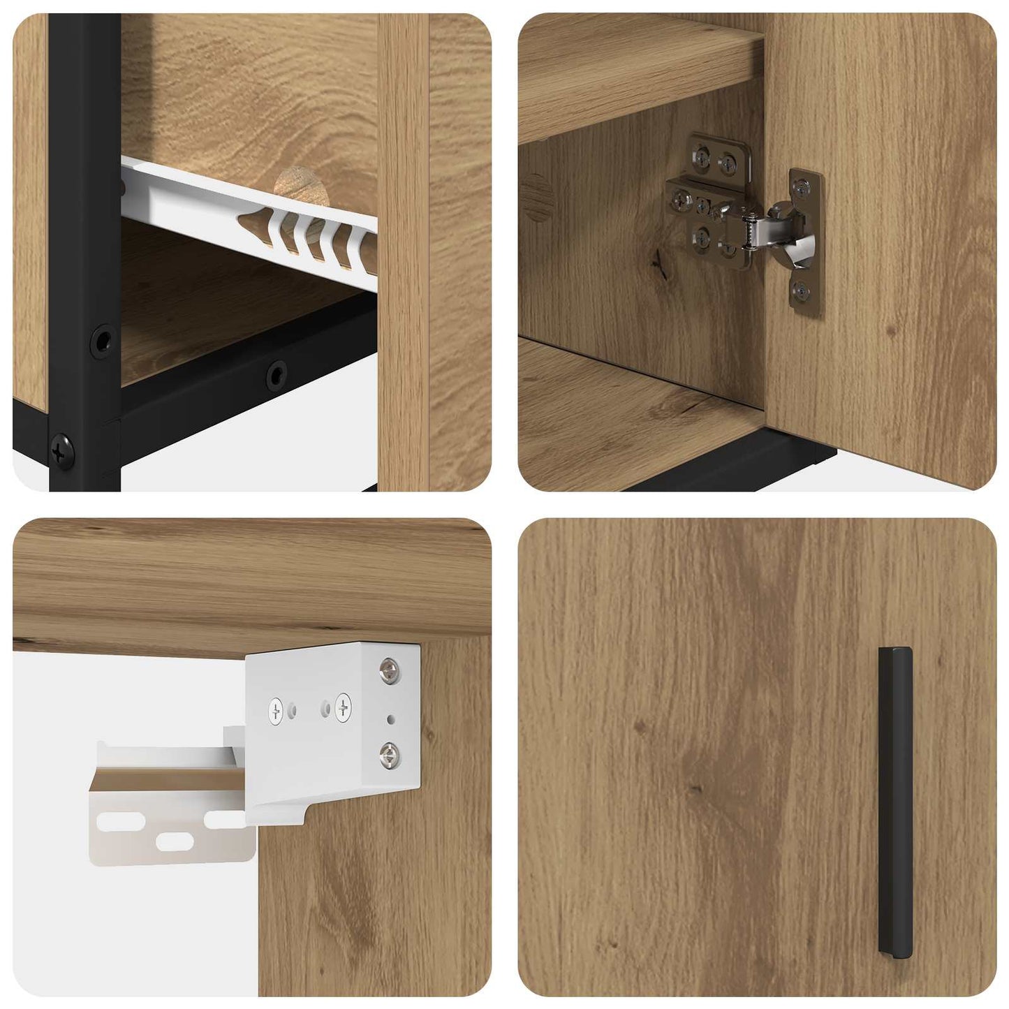 Badkamermeubelset met lade 2 pcs Artisan Eiken Bewerkt hout