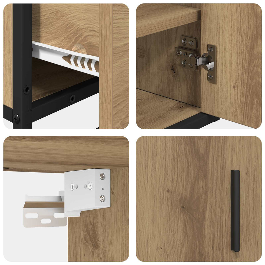 Badkamermeubelset met lade 2 pcs Artisan Eiken Bewerkt hout