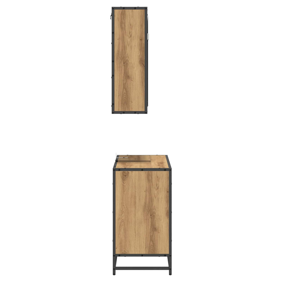 Badkamermeubelset met lade 2 pcs Artisan Eiken Bewerkt hout
