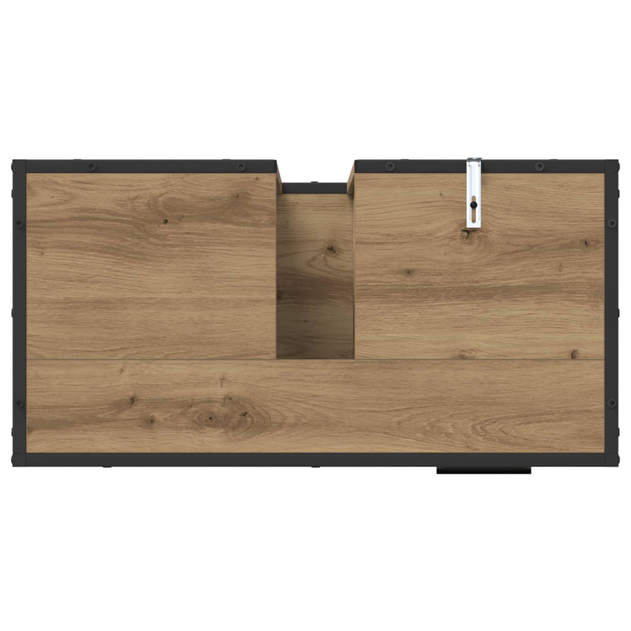 Badkamermeubelset met lade 2 pcs Artisan Eiken Bewerkt hout