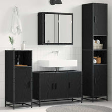 Badkamermeubelset met opslag 4 pcs Zwart eiken 90 x 33 x 60 cm