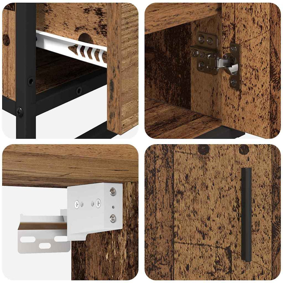 Badkamermeubelset 3 pcs Oud hout 65 x 33 x 60 cm Bewerkt hout