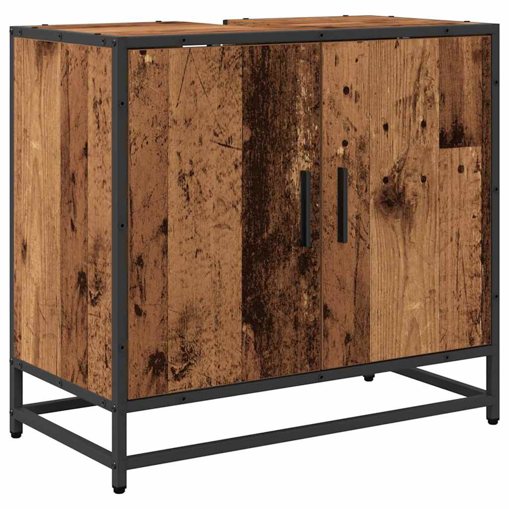 Badkamermeubelset 3 pcs Oud hout 65 x 33 x 60 cm Bewerkt hout
