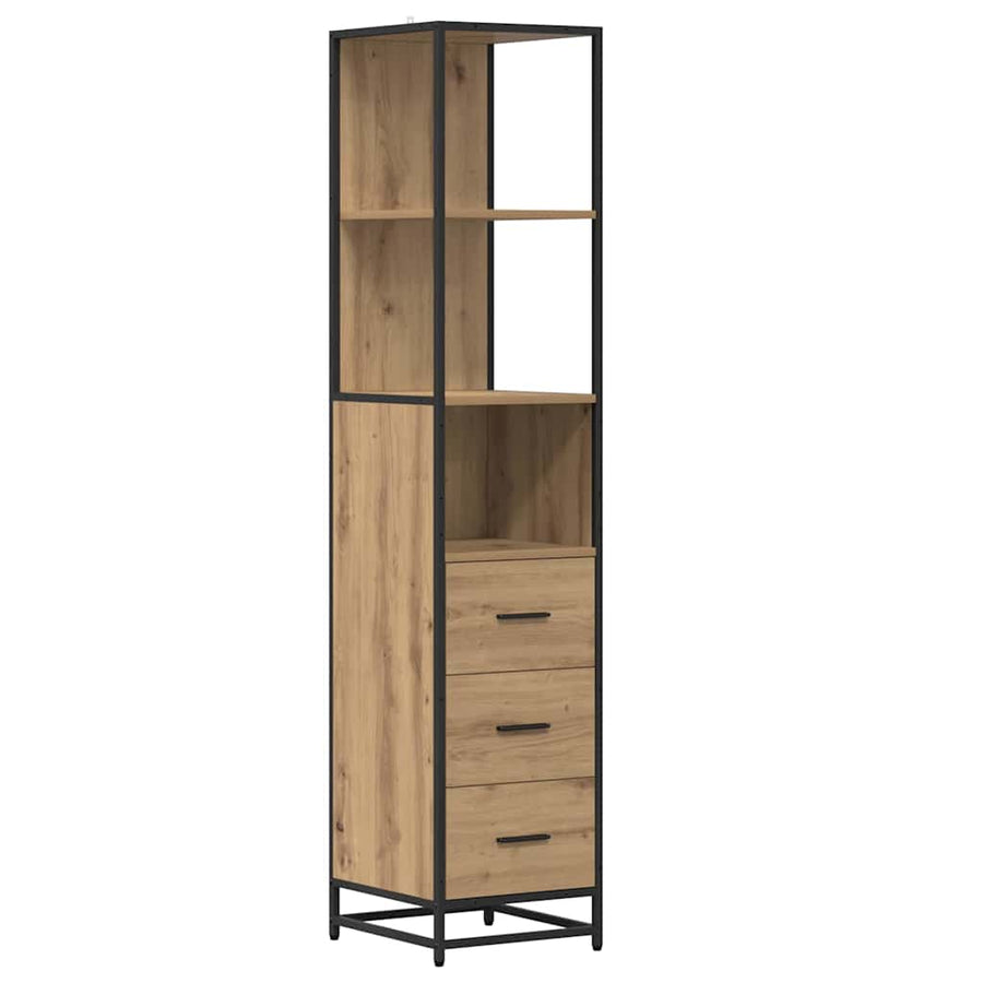 Badkamermeubelset met lade 4 pcs Artisan Eiken Bewerkt hout
