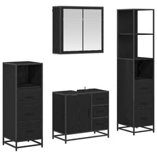 Badkamermeubelset met lade 4 pcs Zwart eiken 65 x 33 x 60 cm