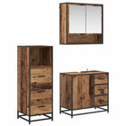 Badkamermeubelset 3-delig 65x33x60 cm bewerkt hout