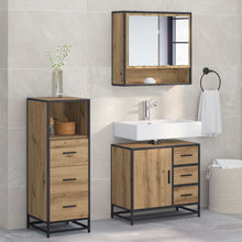 Badkamermeubelset met lade 3 pcs Artisan Eiken Bewerkt hout