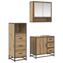 Badkamermeubelset met lade 3 pcs Artisan Eiken Bewerkt hout