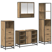 Badkamermeubelset met lade 4 pcs Artisan Eiken Bewerkt hout