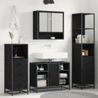 Bathroom furniture set with drawer 4 pcs Black Oak Engineered wood