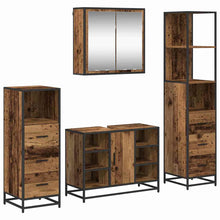 Badkamermeubelset 4 pcs Oud hout 80 x 33 x 60 cm Bewerkt hout
