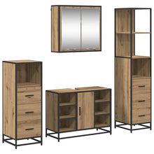 Badkamermeubelset 4 pcs artisanaal eikenkleurig 80 x 33 x 60 cm