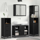 Bathroom furniture set with drawer 4 pcs Black Oak Engineered wood