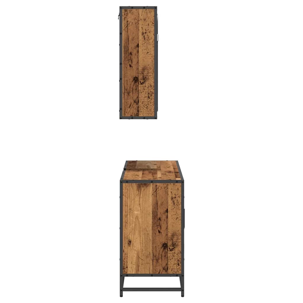 Badkamermeubelset 2 pcs Oud hout 90 x 33 x 60 cm Bewerkt hout