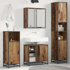 Badkamermeubelset met plank 3 pcs Oud Hout Bewerkt hout