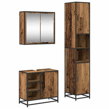 Badkamermeubelset met plank 3 pcs Oud Hout Bewerkt hout