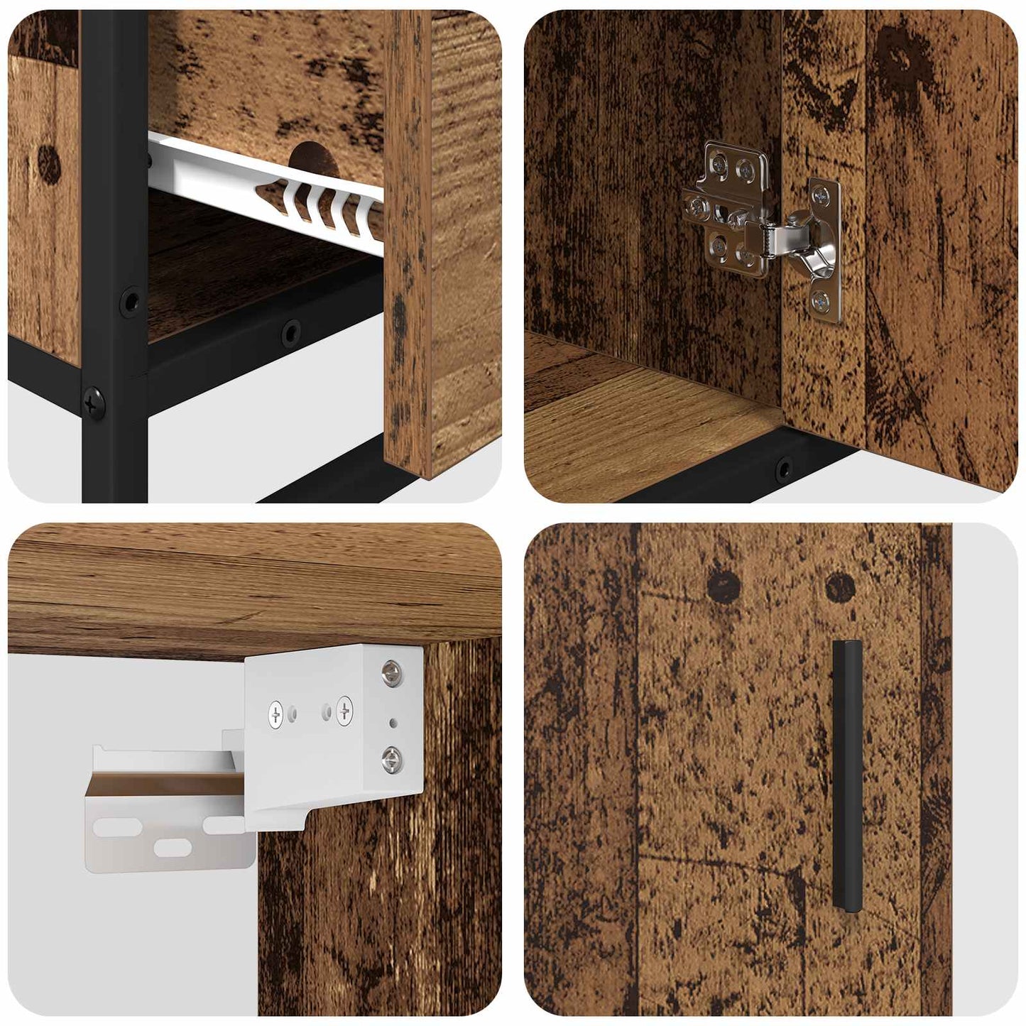 Badkamermeubelset met lade 3 pcs Oud Hout Bewerkt hout