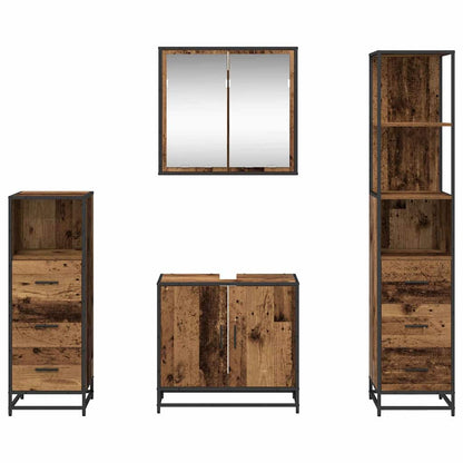 Badkamermeubelset 4 pcs Oud hout 65 x 33 x 60 cm Bewerkt hout