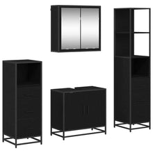 Badkamermeubelset met lade 4 pcs Zwart eiken 65 x 33 x 60 cm