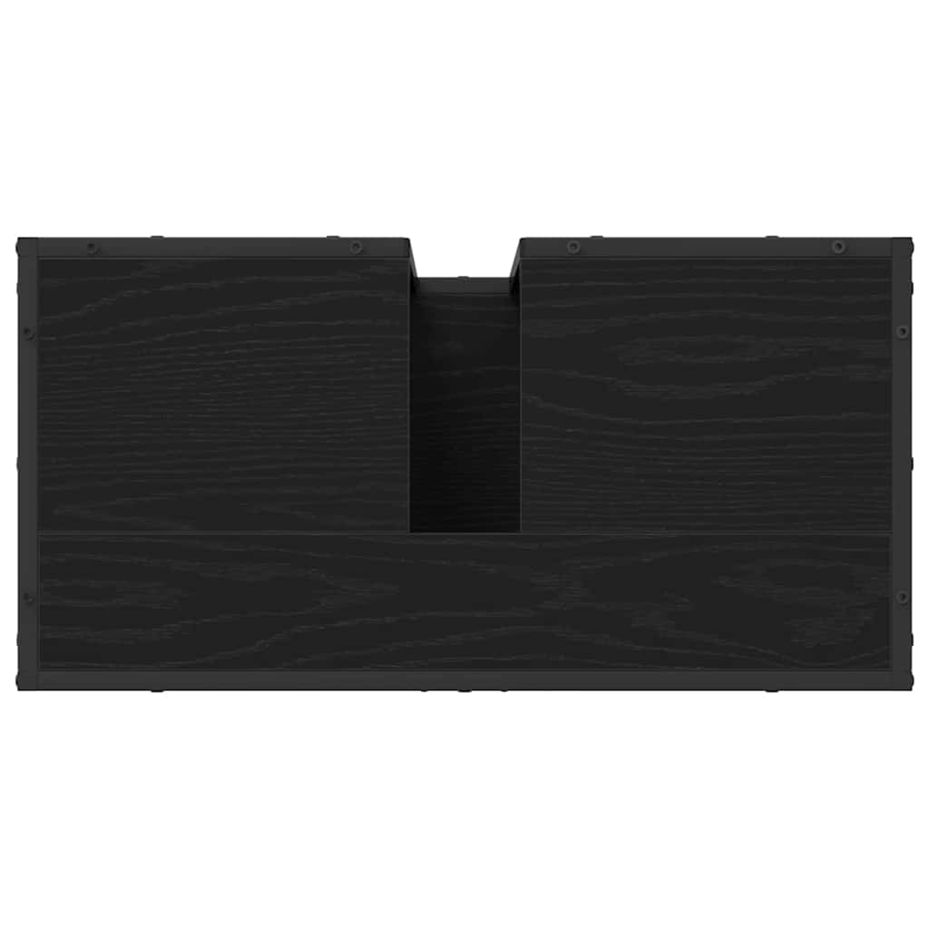 Badkamermeubelset met lade 4 pcs Zwart eiken 65 x 33 x 60 cm